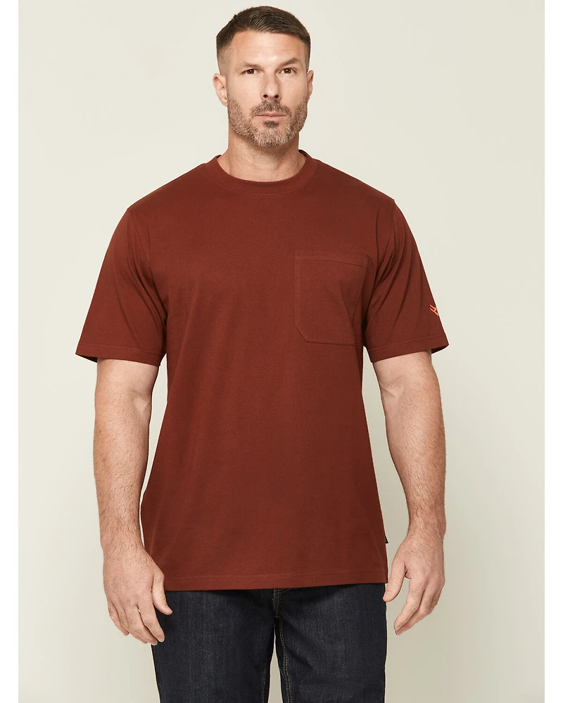 Hawx Men's Solid Silhouette Short Sleeve Graphic Work T-Shirt