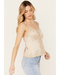Shyanne Women's Lace Trim Satin Cami