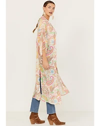 Flying Tomato Women's Paisley Print Kimono
