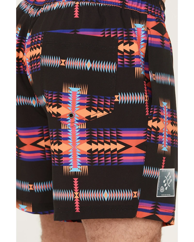 Rock & Roll Denim Men's Southwestern Print Stretch Board Shorts