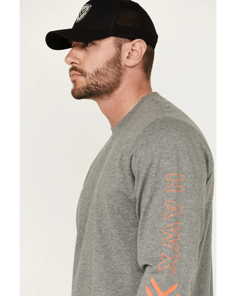 Hawx Men's Logo Long Sleeve Knit Work T-Shirt - Tall