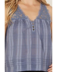 Cleo + Wolf Women's Evelyn Lace Inset Tonal Tank Top