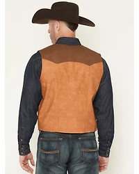 Cody James Men's Buckaroo Colorblock Faux Leather Button-Down Vest