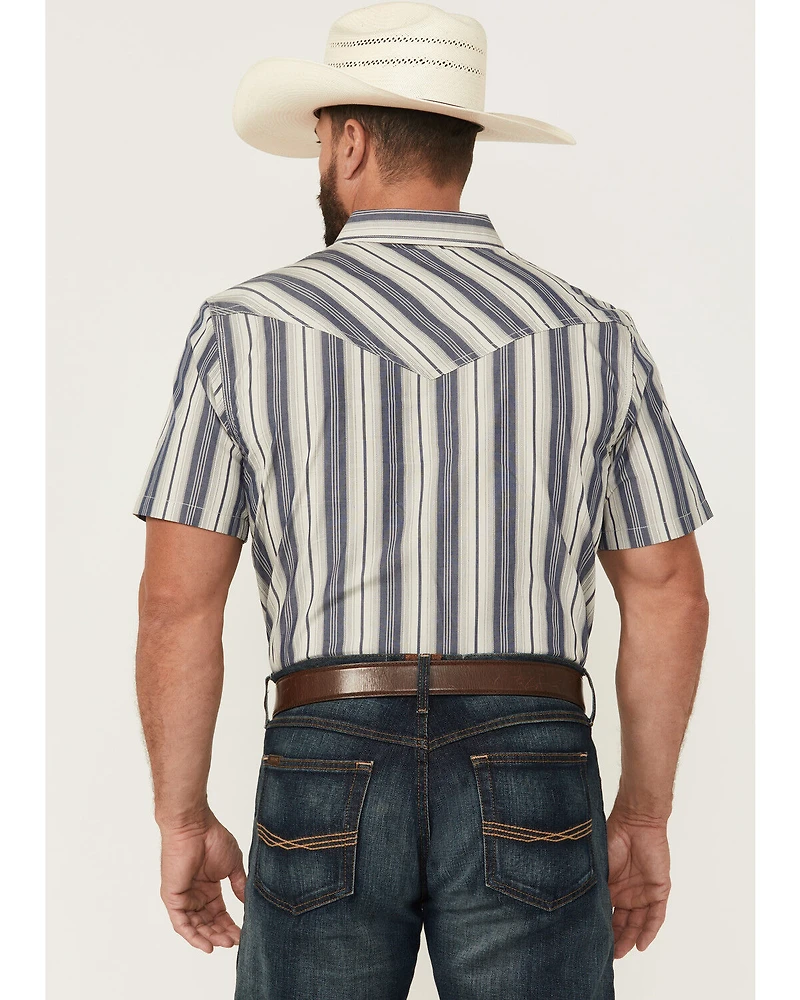 Cody James Men's Roman Striped Short Sleeve Snap Western Shirt - Tall