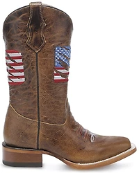 Corral Girls' Patriotic Embroidered Western Boots - Broad Square Toe