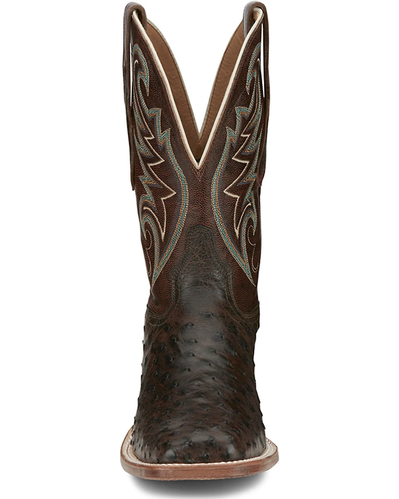 Tony Lama Men's Sienna Exotic Full-Quill Ostrich Western Boots - Broad Square Toe