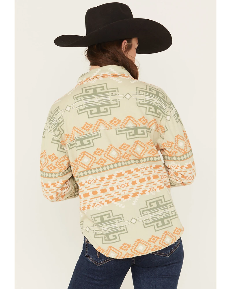 Rock & Roll Denim Women's Southwestern Print Long Sleeve Button-Down Western Shirt