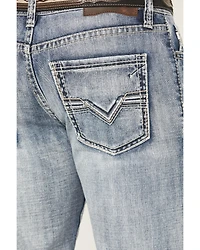 Rock & Roll Denim Men's Light Wash Double Barrel Relaxed Straight Jeans