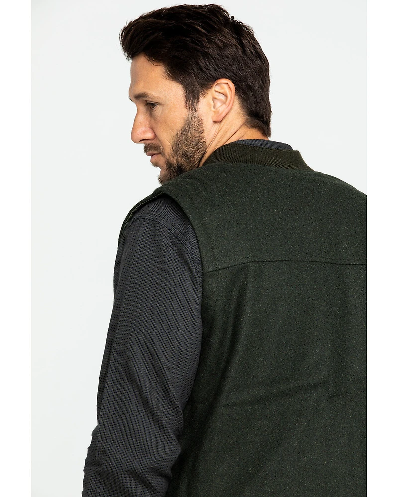 Cody James Men's Grover Wool Blend Leather Pocket Vest