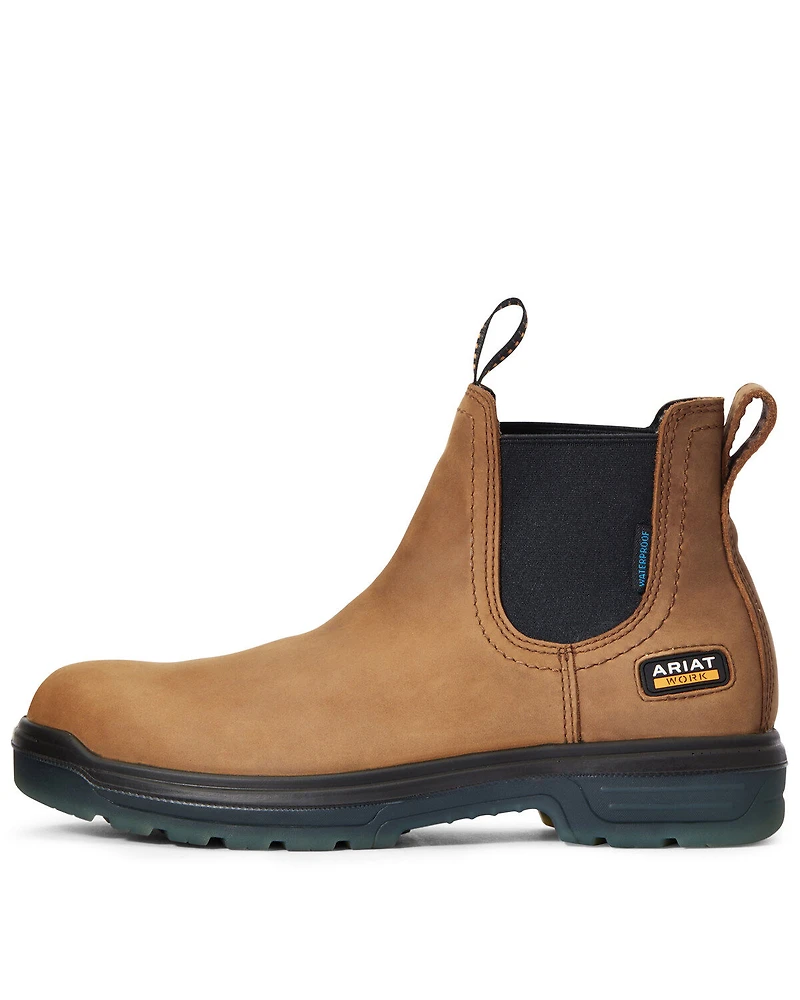 Ariat Men's Turbo Chelsea Waterproof Work Boots - Soft Toe