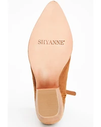 Shyanne Women's Jodi Suede Leather Booties - Round Toe