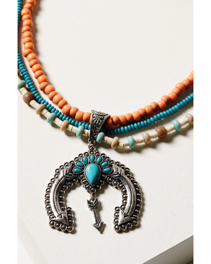 Shyanne Women's Wildflower Bloom Squash Blossom Arrow Necklace