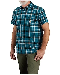 Carhartt Men's Rugged Flex® Relaxed Fit Lightweight Plaid Print Short Sleeve Button-Down Stretch Work Shirt