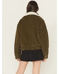 Levi's Women's Corduroy Sherpa Lined Snap Trucker Jacket