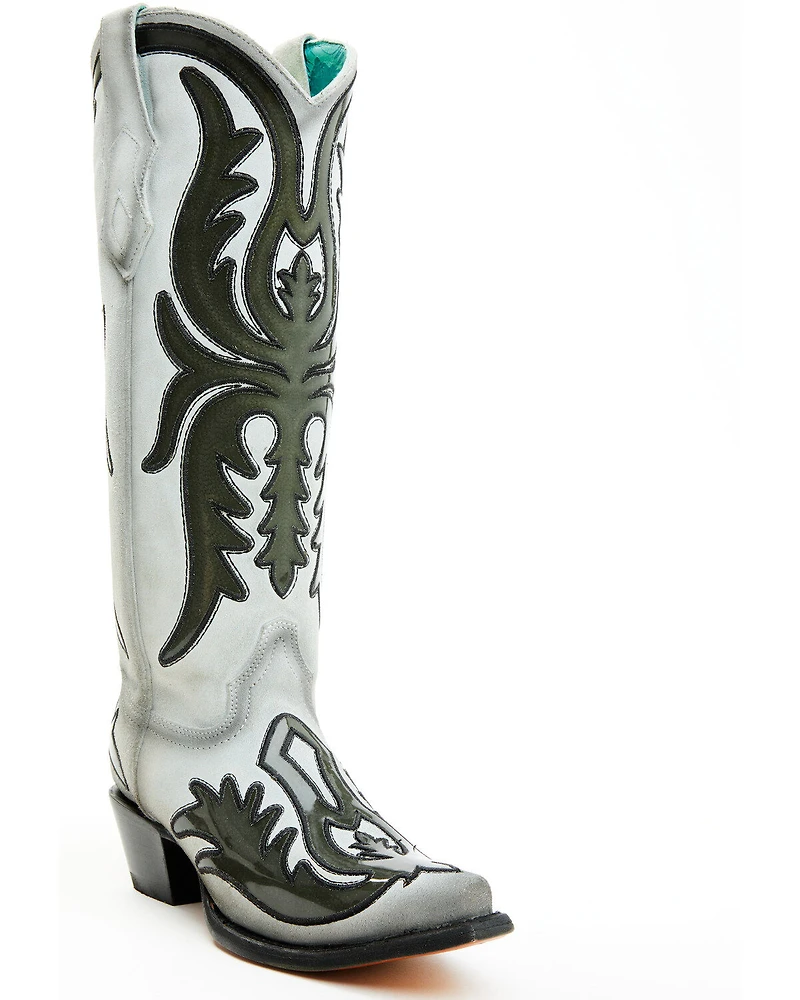 Corral Women's Polymer Blacklight Overlay Tall Western Boots - Snip Toe