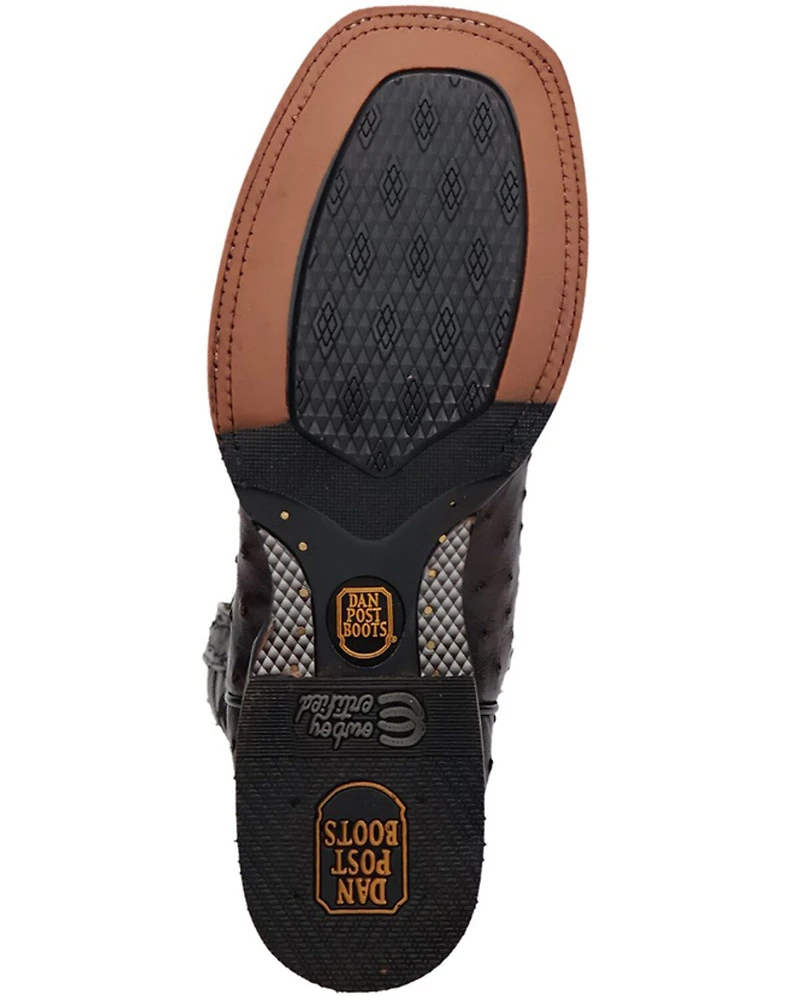 Dan Post Men's Alamosa Exotic Ostrich Western Boots - Broad Square Toe