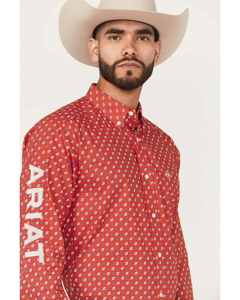 Ariat Men's Team Fallon Geo Print Long Sleeve Button-Down Western Shirt
