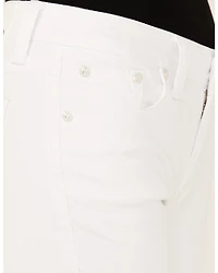 Grace LA Women's Fleur De Lis Pocket Mid Rise Bootcut Stretch Denim Jeans