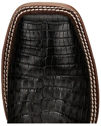 Justin Men's Haggard Exotic Caiman Western Boots - Broad Square Toe