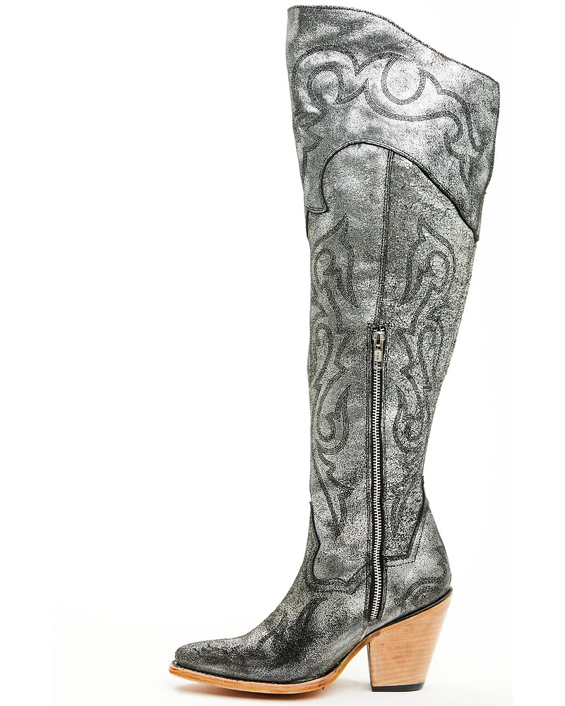 Corral Women's Metallic Tall Western Boots - Snip Toe