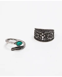 Shyanne Women's Summer Escape 2-Piece Steer Head Ring Set