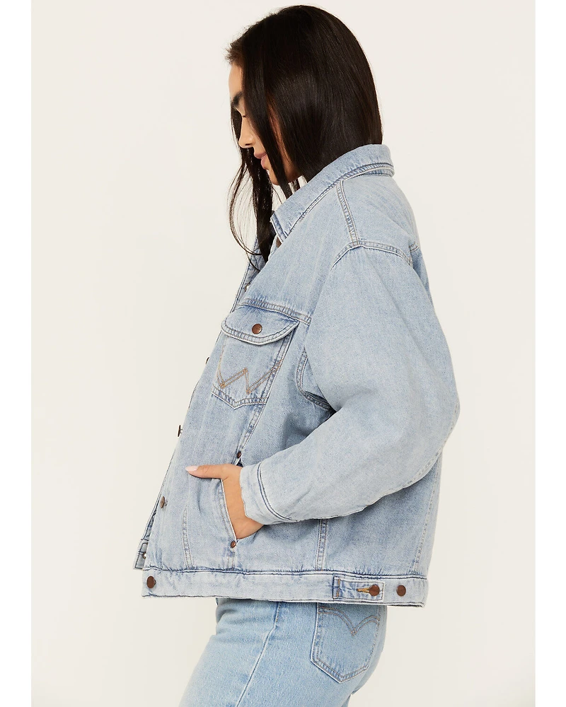 Wrangler Women's Medium Wash Denim Padded Trucker Jacket