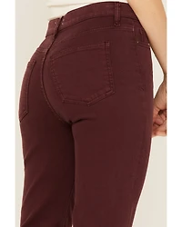 Sneak Peek Women's Plum Raw Hem Crop Jeans