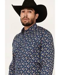 Cody James Men's El Camino Hills Floral Print Long Sleeve Button-Down Stretch Western Shirt