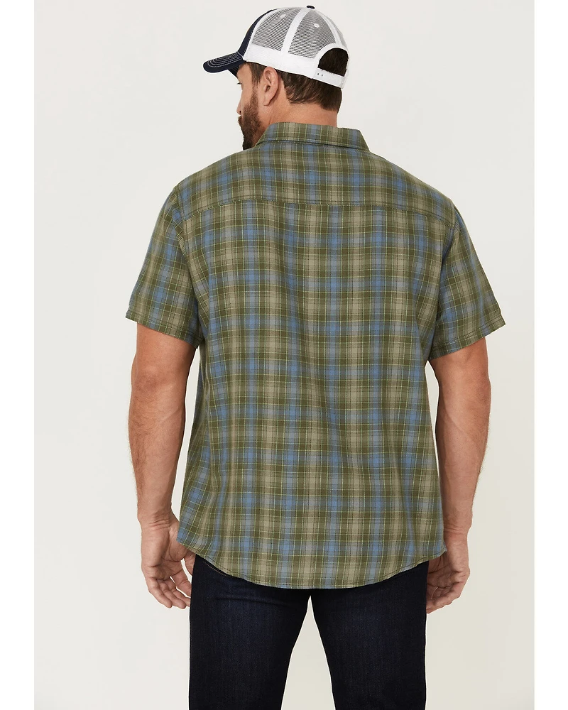 Brothers and Sons Men's Plaid Casual Woven Short Sleeve Button-Down Western Shirt