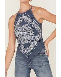 Rock & Roll Denim Women's Bandana Print Tank Top