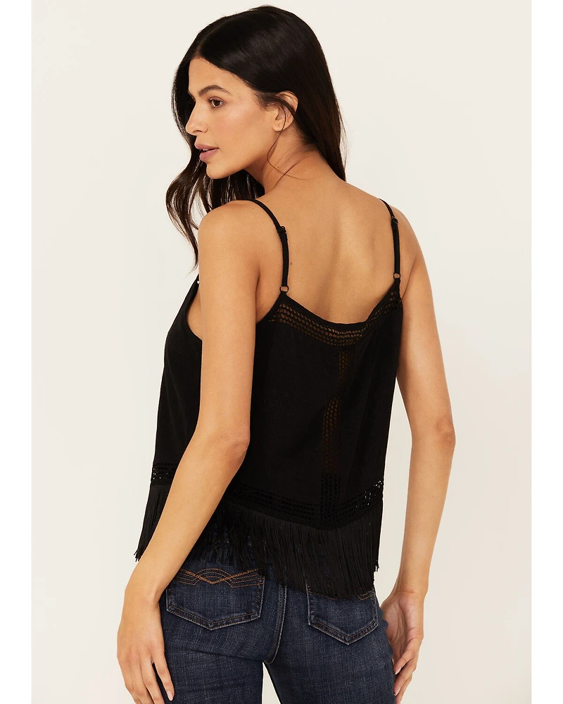 Idyllwind Women's Briarwick Jacquard Fringe And Lace Tank Top