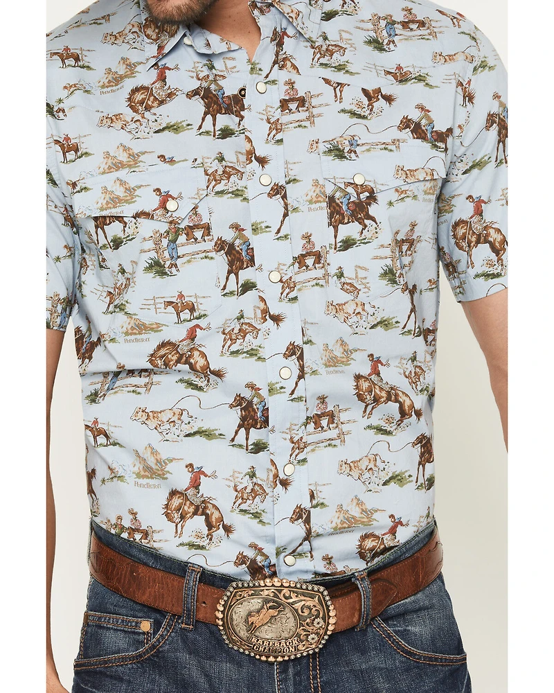 Pendleton Men's Laramie Wild Horse Print Short Sleeve Snap Western Shirt
