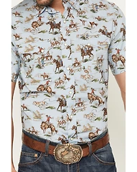 Pendleton Men's Laramie Wild Horse Print Short Sleeve Snap Western Shirt