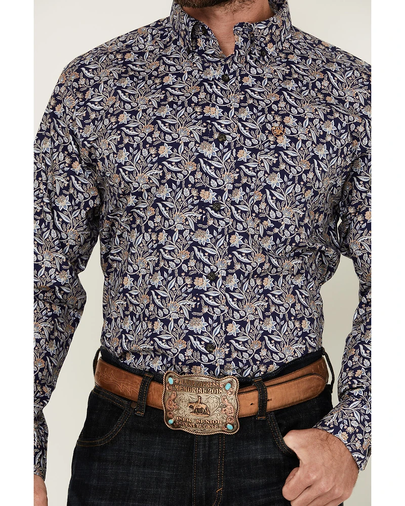 Ariat Men's Creighton Paisley Print Long Sleeve Button-Down Western Shirt - Tall