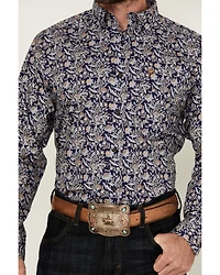 Ariat Men's Creighton Paisley Print Long Sleeve Button-Down Western Shirt - Tall
