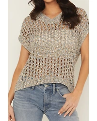 Cleo + Wolf Women's Eleanor Spacedye Open Weave Sweater Vest
