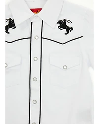 Rodeo Clothing Boys' Roping Horse Embroidered Short Sleeve Snap Western Shirt