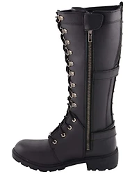 Milwaukee Leather Women’s Jane Combat Style Harness Motorcycle Boots - Round Toe