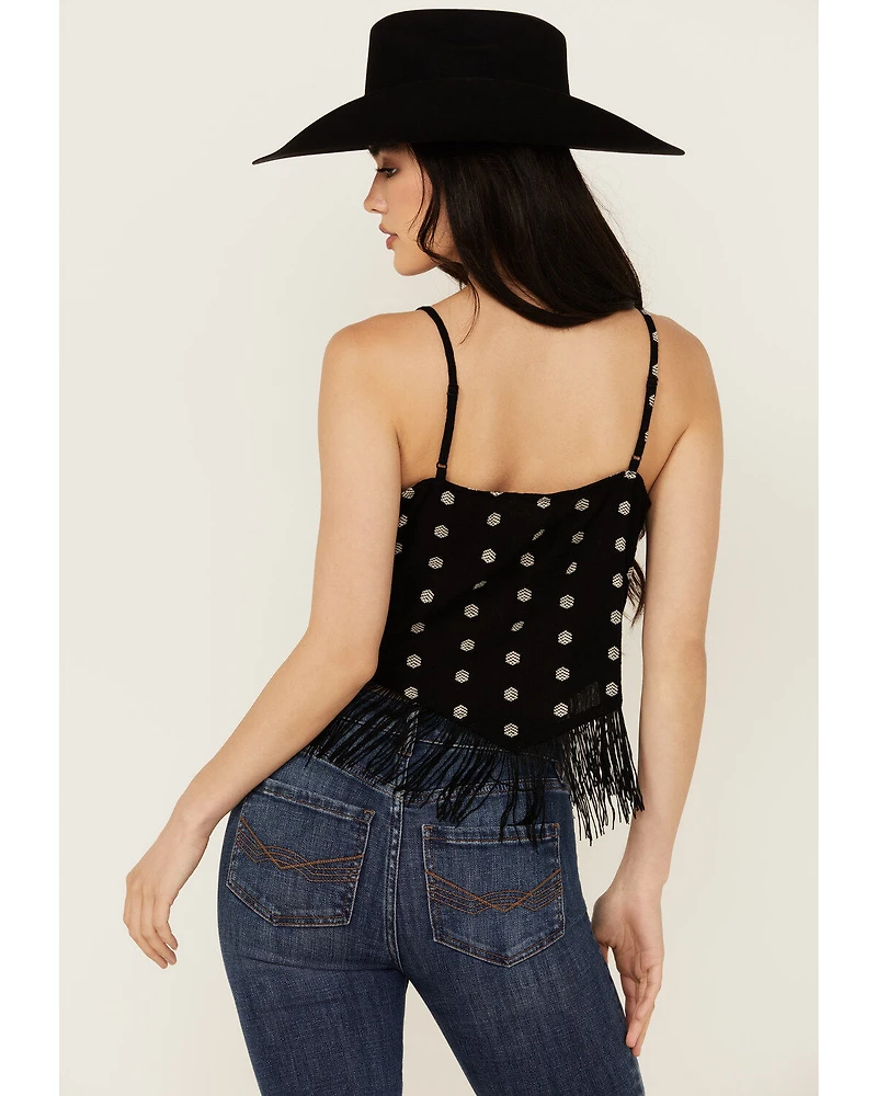 Idyllwind Women's Sunnett Embroidered Fringe Hanky Hem Tank