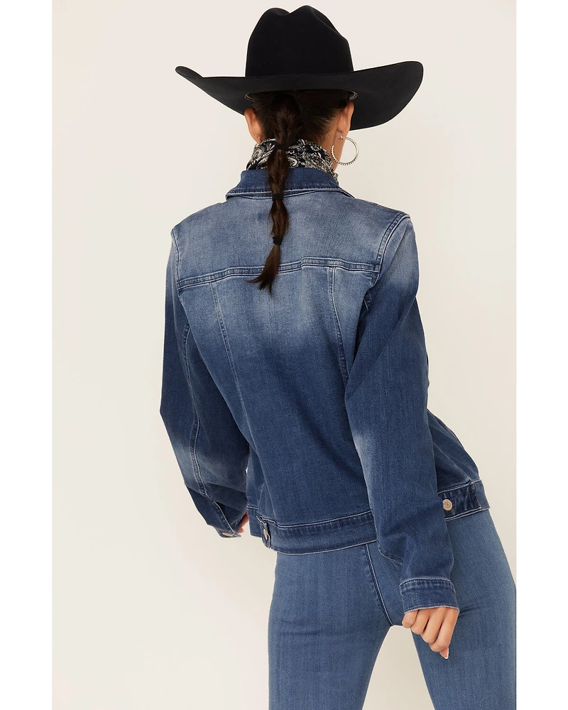 Shyanne Women's Henderson Medium Wash Button Down Denim Jacket