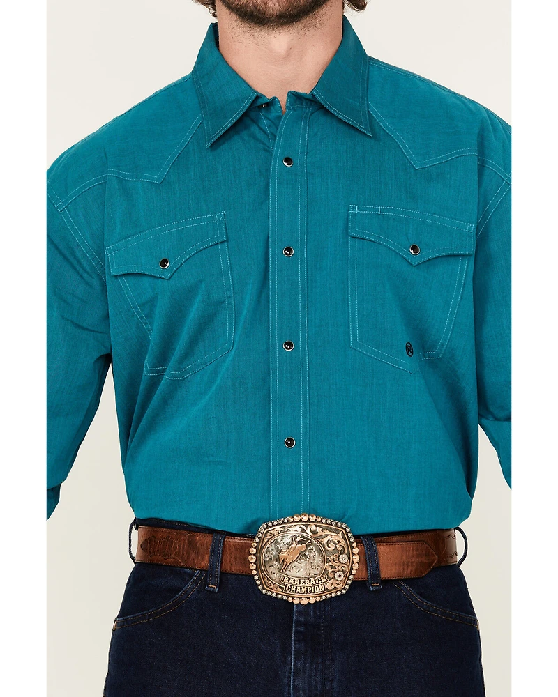 Roper Men's Amarillo Solid Long Sleeve Snap Western Shirt