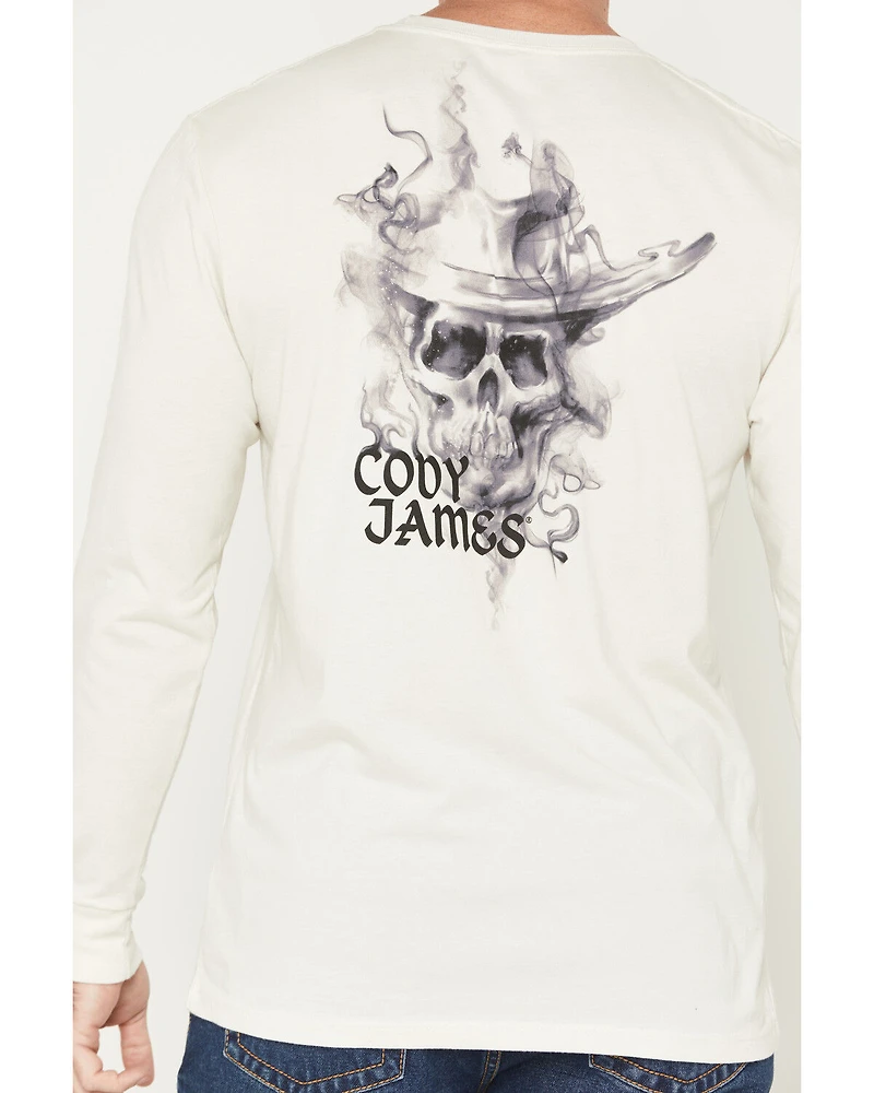 Cody James Men's Smoke Skeleton Long Sleeve Graphic T-Shirt