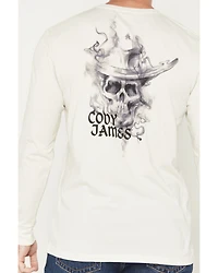 Cody James Men's Smoke Skeleton Long Sleeve Graphic T-Shirt