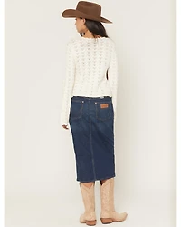 Wrangler Women's Dark Wash Modern Denim Pencil Skirt