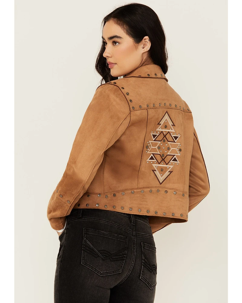 Idyllwind Women's Yorkshire Studded And Embroidered Moto Jacket