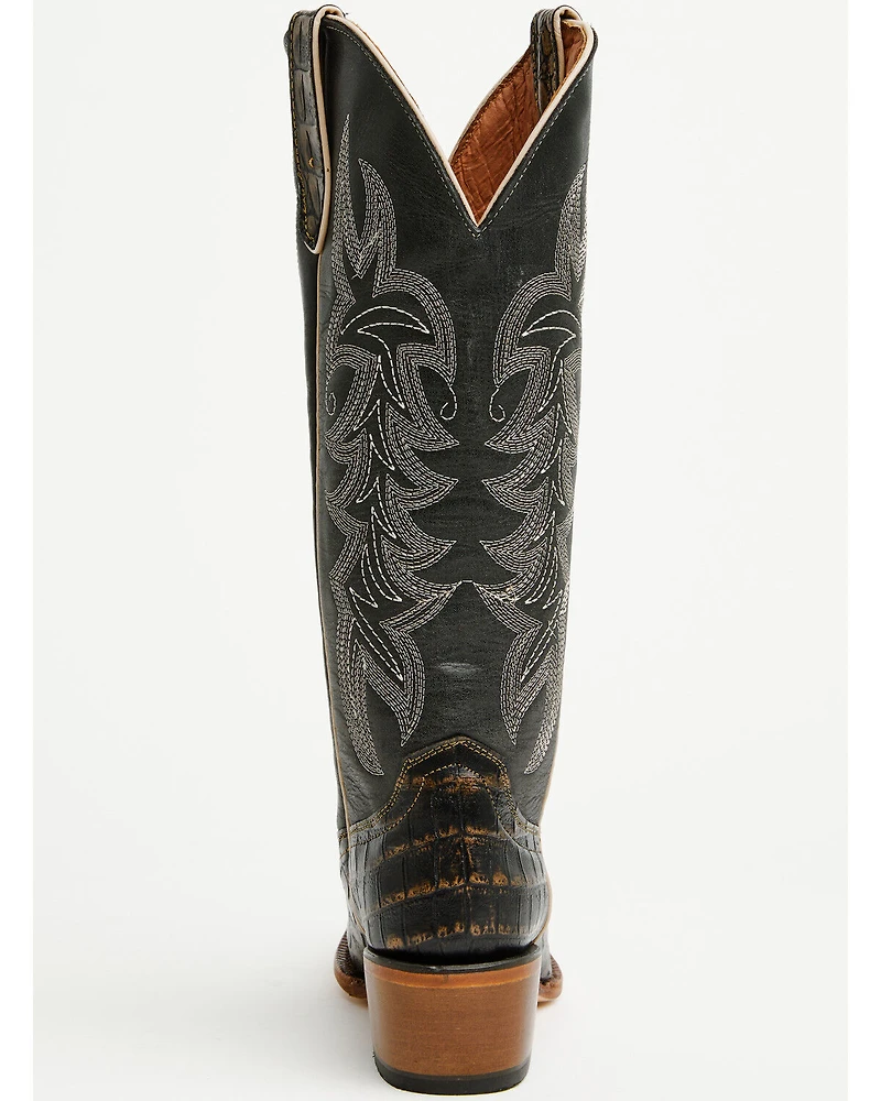 Tanner Mark Women's Caiman Print Tall Western Boots - Square Toe