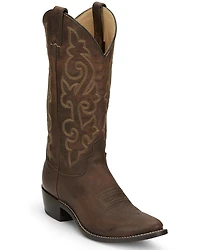 Justin Men's Leather Western Boots - Round Toe