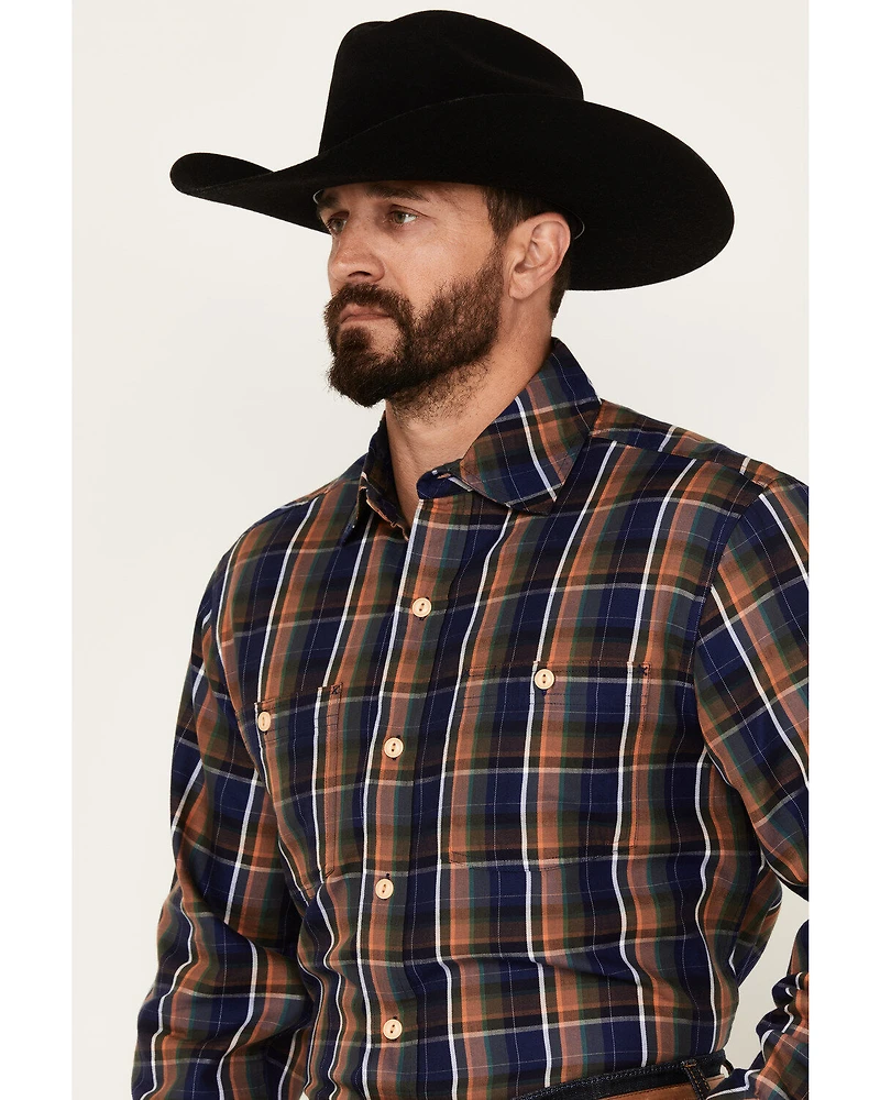 Resistol Men's Horizon Plaid Print Long Sleeve Button-Down Shirt