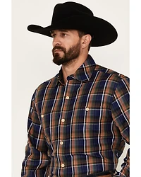 Resistol Men's Horizon Plaid Print Long Sleeve Button-Down Shirt