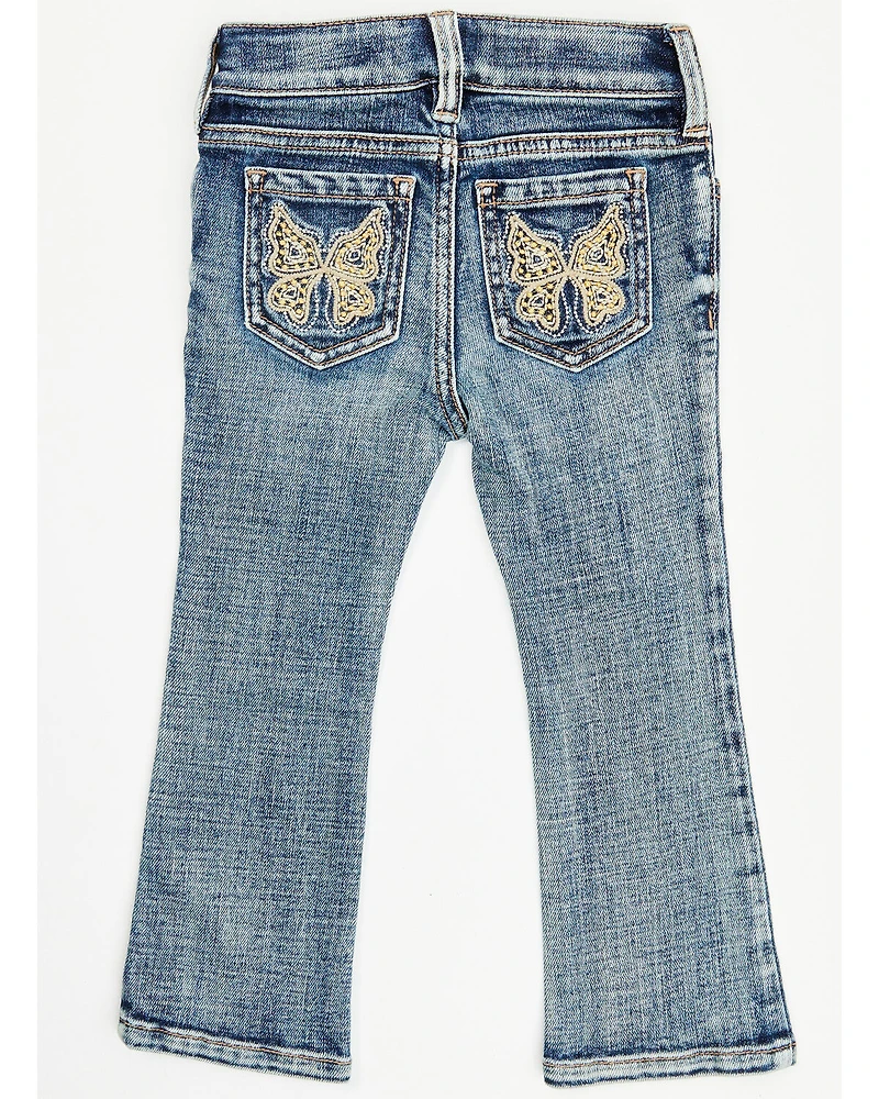 Shyanne Toddler Girls' Dawn Studded Back Bootcut Stretch Denim Jeans